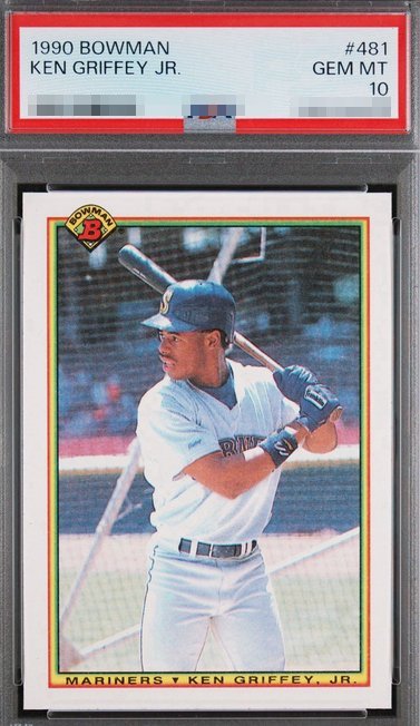 1990 Bowman Ken Griffey Jr. card #481 in PSA 10 slab