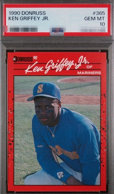 1990 Donruss Ken Griffey Jr. card #365 in PSA 10 slab