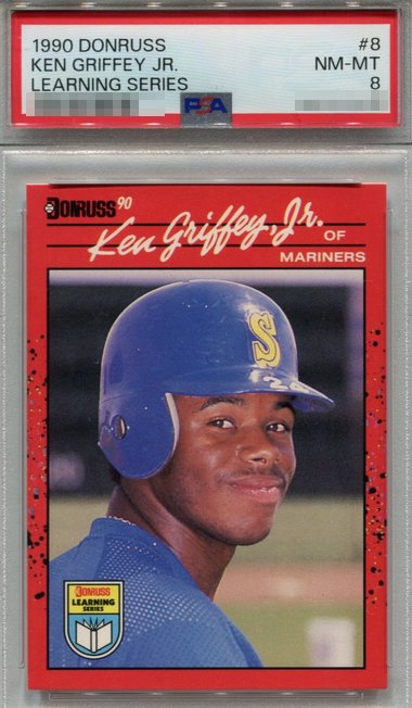 1990 Donruss Learning Series Ken Griffey Jr. card #8 in PSA 8 slab