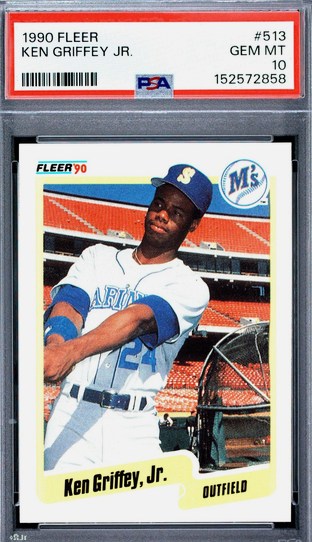 1990 Fleer Ken Griffey Jr. card #513 in PSA 10 slab