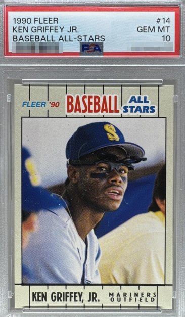 1990 Fleer Baseball All-Stars Ken Griffey Jr. card #14 in PSA 10 slab