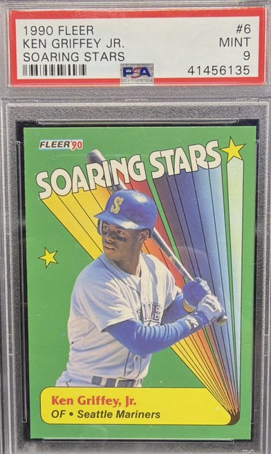 1990 Fleer Soaring Stars Ken Griffey Jr. card #6 in PSA 9 slab