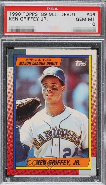 1990 Topps 1989 Major League Debut Ken Griffey Jr. card #46 in PSA 10 slab