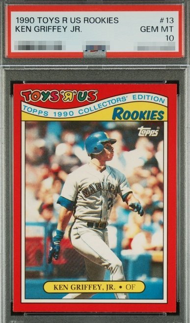 1990 Toys R Us Rookies Ken Griffey Jr. card #13 in PSA 10 slab