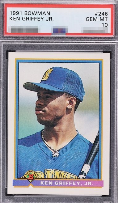 1991 Bowman Ken Griffey Jr. card #246 in PSA 10 slab