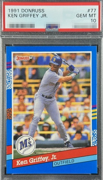 1991 Donruss Ken Griffey Jr. card #77 in PSA 10 slab