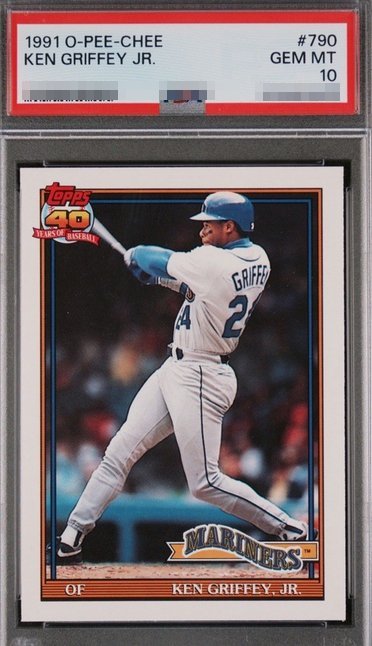 1991 O-Pee-Chee Ken Griffey Jr. card #790 in PSA 10 slab