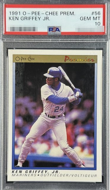 1991 O-Pee-Chee Premier Ken Griffey Jr. card #56 in PSA 10 slab