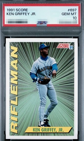 1991 Score The Rifleman Ken Griffey Jr. card #697 in PSA 10 slab