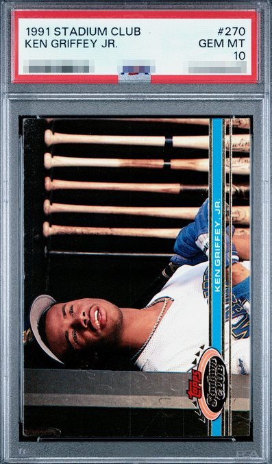 1991 Stadium Club Ken Griffey Jr. card #270 in PSA 10 slab