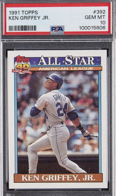 1991 Topps All-Star #392 Ken Griffey Jr. card in PSA 10 slab