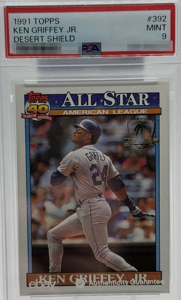 1991 Topps Operation Desert Shield All-Star Ken Griffey Jr. card #392 in PSA 9 slab