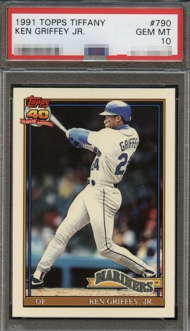 1991 Topps Tiffany Ken Griffey Jr. card #790 in PSA 10 slab