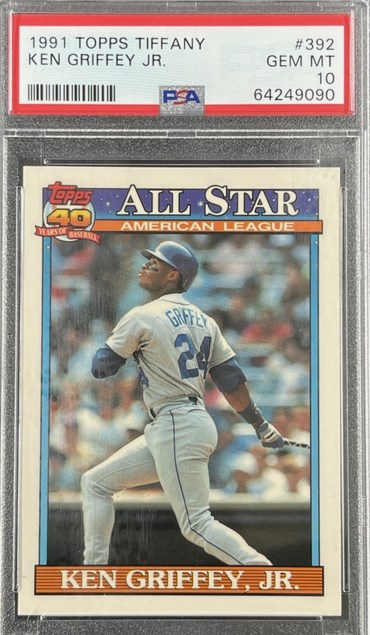 1991 Topps Tiffany All-Star #392 Ken Griffey Jr. card in PSA 10 slab