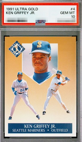 1991 Ultra Gold Ken Griffey Jr. card #4 in PSA 10 slab