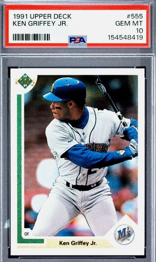 1991 Upper Deck Ken Griffey Jr. card #555 in PSA 10 slab