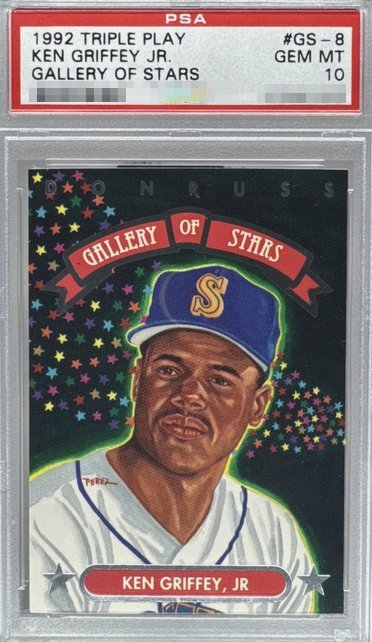 1992 Donruss Triple Play Gallery of Stars Ken Griffey Jr. card #GS-8 in PSA 10 slab