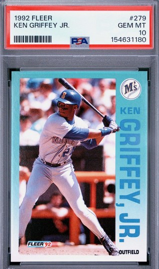 1992 Fleer Ken Griffey Jr. card #279 in PSA 10 slab