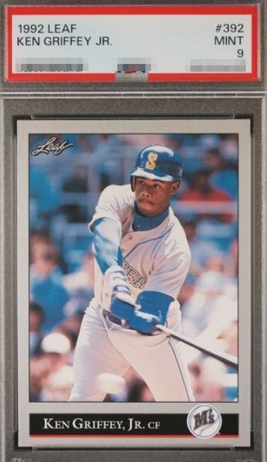 1992 Leaf Ken Griffey Jr. card #392 in PSA 9 slab