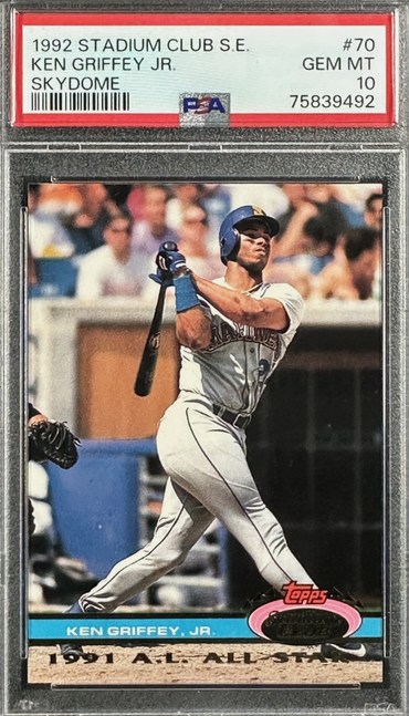 1992 Stadium Club Skydome Ken Griffey Jr. card #70 in PSA 10 slab