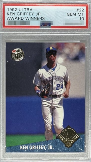 1992 Ultra Award Winners Ken Griffey Jr. card #22 in PSA 10 slab