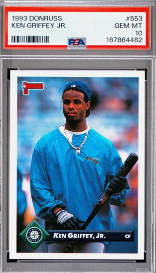 1993 Donruss Ken Griffey Jr. card #553 in PSA 10 slab