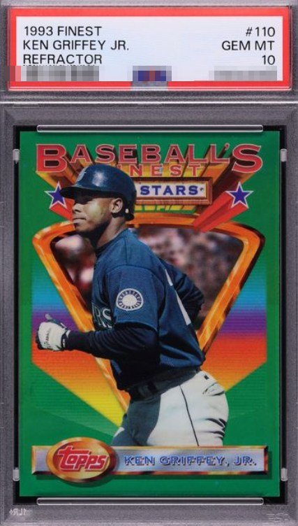 1993 Finest Refractor Ken Griffey Jr. card #110 in PSA 10 slab