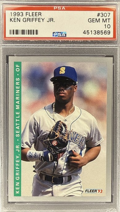 1993 Fleer Ken Griffey Jr. card #307 in PSA 10 slab