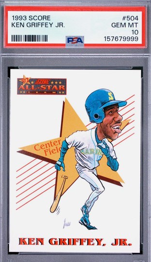 1993 Score Ken Griffey Jr. All-Star card #504 in PSA 10 slab