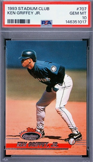 1993 Stadium Club #707 Ken Griffey Jr. card in PSA 10 slab