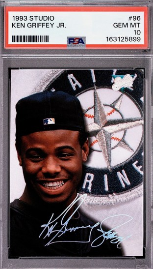 1993 Studio Ken Griffey Jr. card #96 in PSA 10 slab