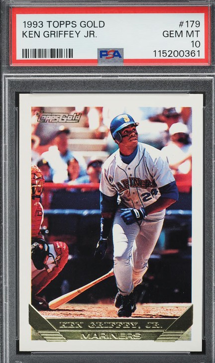 1993 Topps Gold Ken Griffey Jr. card #179 in PSA 10 slab
