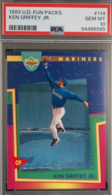 1993 Upper Deck Fun Pack Ken Griffey Jr. card #114 in PSA 10 slab