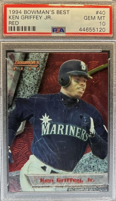 1994 Bowman's Best Red Ken Griffey Jr. card #40 in PSA 10 slab