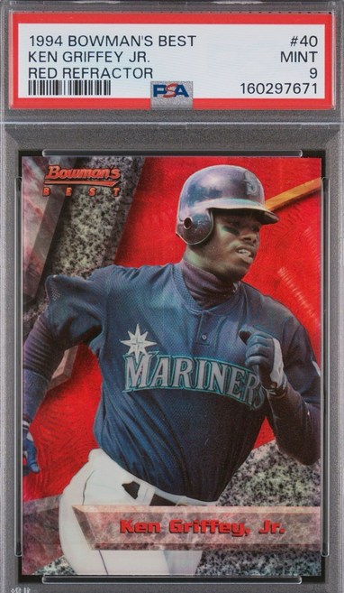 1994 Bowman's Best Red Refractor Ken Griffey Jr. card #40 in PSA 9 slab