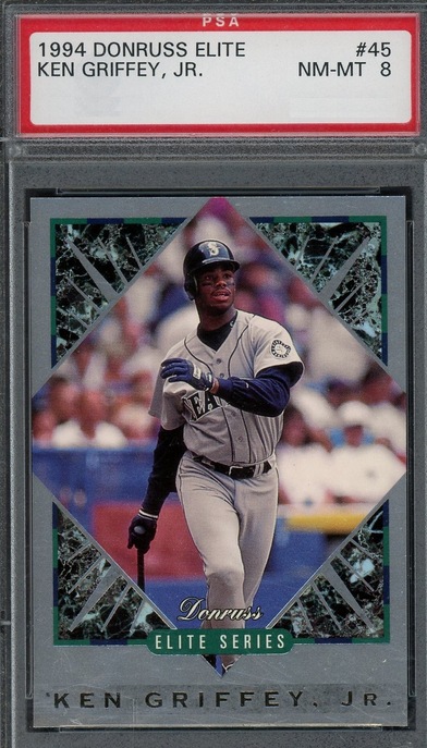 1994 Donruss Elite Series Ken Griffey Jr. card #45 in a PSA 8 slab