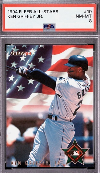 1994 Fleer All-Stars Ken Griffey Jr. card #10 in a PSA 8 slab