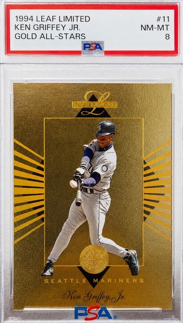 1994 Leaf Limited Gold All-Stars Ken Griffey Jr. card #11 in a PSA 8 slab