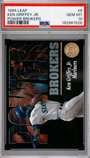 1994 Leaf Power Brokers Ken Griffey Jr. card #5 in PSA 10 slab