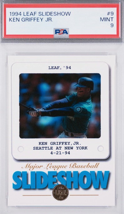 1994 Leaf Slideshow Ken Griffey Jr. card #9 in a PSA 9 slab