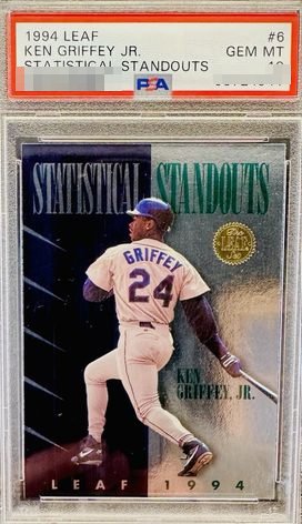 1994 Leaf Statistical Standouts Ken Griffey Jr. card #6 in PSA 10 slab
