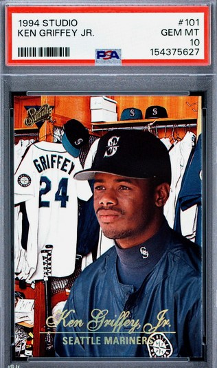 1994 Studio Ken Griffey Jr. card #101 in PSA 10 slab