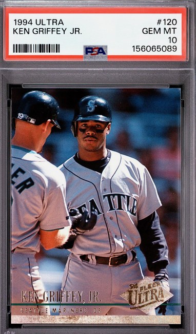 1994 Ultra Ken Griffey Jr. card #120 in PSA 10 slab