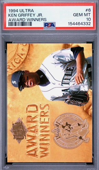 1994 Ultra Award Winners Ken Griffey Jr. card #6 in PSA 10 slab