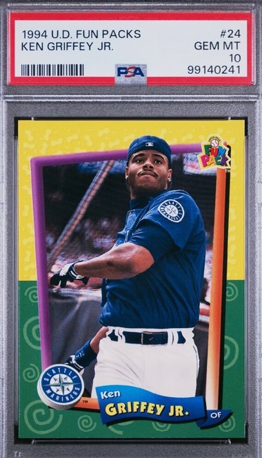1994 Upper Deck Fun Packs Ken Griffey Jr. card #24 in PSA 10 slab
