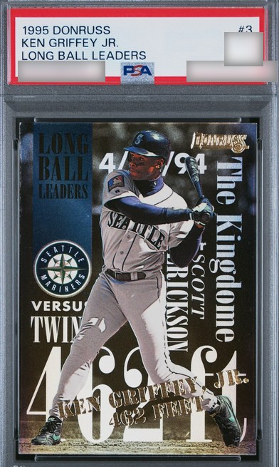 1995 Donruss Long Ball Leaders Ken Griffey Jr. card #3 in PSA 9 slab