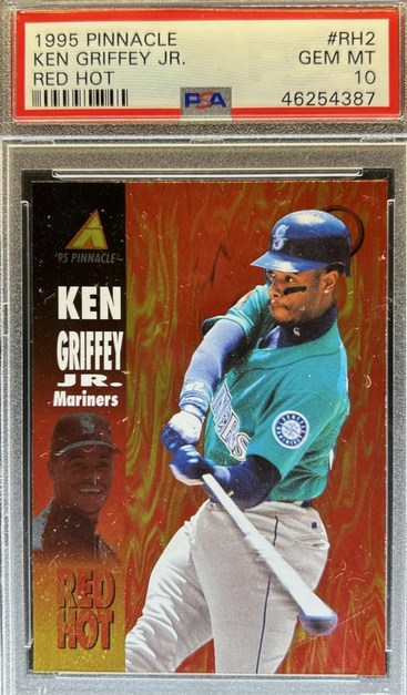 1995 Pinnacle Red Hot #RH2 Ken Griffey Jr. card in PSA 10 slab