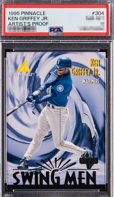 1995 Pinnacle Swing Men Artist's Proof #304 Ken Griffey Jr. card in a PSA slab