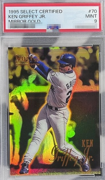 1995 Select Certified Mirror Gold Ken Griffey Jr. card #70 in PSA 9 slab