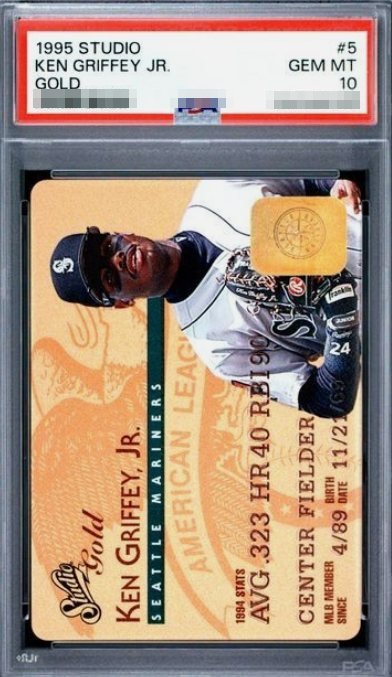1995 Studio Gold Ken Griffey Jr. card #5 in PSA 10 slab
